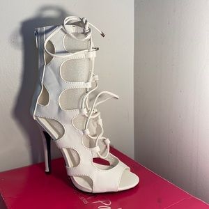 New White pu gladiator style sandals